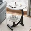 Mesa de centro balcón pequeña pequeña mesa de té pequeña mesa redonda sala de estar hogar mesa auxiliar sofá mesa pequeña gabinete lateral móvil mesita de noche