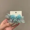 Pendientes de Flor Coloridos con Aguja de Plata Estilo Vacaciones de Verano, Pendientes de Moda de Lujo Ligero de Alta Gama, Accesorios para Orejas de Nicho para Mujeres
