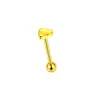 Piercing corporal em formato de coração de pêssego 100% aço inoxidável 316L, joia para unha de língua, flor de rosa, atacado, 1,6x16