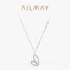 S925 prata esterlina micro diamante em forma de coração pingente colar feminino europeu e americano ins nicho design conjunto cadeia internet celebridade luz jóias de luxo