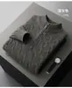 Suéter Masculino Meia-Gola 100% Lã Pura com Zíper Jacquard Fio Duplo Engrossado Manga Longa Suéter Básico Tricô