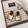 Pendientes Cuadrados Geométricos Simples de Metal Espejado Exagerados Pendientes para Mujer Retro Diamante Cristal Pendientes de Exhibición