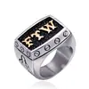 Anillo FTW para hombre anillo punk anillo dominante personalidad masculina anillo retro europeo y americano