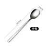 Cuchara de Acero Inoxidable 316, Cuchara y Tenedor de Postre Estilo Coreano, Cuchara Mezcladora de Café de Mango Largo, Cuchara Ruyi, Vajilla de Acero Inoxidable 304