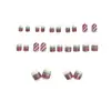 Uñas Postizas Navideñas de Caricatura Cuadros Mate, Versátiles y Lindas, Uñas Postizas con Bloques de Color, 24 Piezas