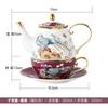 Conjunto de café de porcelana de osso de alta qualidade xícara e pires prato de lanche de leite pote de açúcar bandeja de panela de cerâmica peças soltas de cerâmica tarde flor de chá conjunto