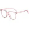 Nuevas monturas de gafas de moda trendy, montura grande con lentes planas azules de bloqueo de luz azul trendy en forma de D para miopía, efecto adelgazante, unisex