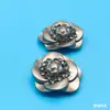 Acessório popular de liga: flor de camélia tridimensional com incrustação de diamante, pétalas com presilhas C, acessório de cabelo DIY, elástico de cabelo, acessório decorativo