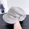 Gorro de Lana Plegable Pequeño Etiqueta Moda Ecuestre para Mujer Elegante Versátil Temperamento Gorra Plana Gorra de Periódico Retro Tendencia
