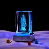 Cubo de cristal luminoso tallado con láser tridimensional 3D de Guanyin goteando, decoración artesanal para pasillos de adoración de Buda