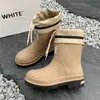 Nuevas botas Martin con corsé, botas de lluvia para mujer, zapatos de agua antideslizantes de moda, botas de lluvia antideslizantes de tubo largo para exteriores resistentes al desgaste para mujer