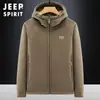 Moletom de Lã para Homens 2025 Outono e Inverno Novo Estilo Forrado com Lã Versátil Casual Esportivo Solto Cardigã Jaqueta com Capuz #
