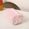 Estuche Cuadrado de Crema en Estilo Waffle de Alta Calidad Azul Leche Bolsa de Almacenamiento Linda Caja de Papelería para Estudiantes