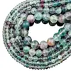 Shixi Jewelry Fluorita de Colores Naturales Cuentas Sueltas Cuentas de Cristal de Fluorita Verde Accesorios para Pulsera Collar Colgante DIY