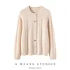 Cárdigan grueso de cachemir con botones de colores, colección otoño/invierno 2026, tejido estilo coreano, prenda exterior simple y casual