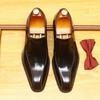 Livro Vermelho Recomenda Sapatos de Couro Brilhante Couro Envernizado Slip-on Polido Bico Quadrado Formal de Negócios Sapatos Casuais Masculinos de Couro Macio Britânico