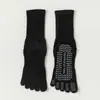 Calcetines de Yoga para Mujer, Calcetines Deportivos Antideslizantes Profesionales de Cinco Dedos, Calcetines para Piso de Pilates en Interiores, Fitness, Entrenamiento, Calcetines Largos de Dedos Separados