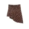 ZAZR40 Chica Atractiva Lunares Comercio Exterior 9 Transfronterizo Cintura Media Falda Ropa de Mujer 61 Estilo Decorativo 46 Dobladillo Plisado Asimétrico