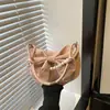 Bolso Pequeño para Mujer Estilo Nuevo y Suave con Lazo, Bolso Cruzado Versátil con Adornos de Perlas y Correa de Cadena para el Hombro
