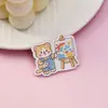Nova Broche Desenho Gatinho Fofo Insígnia de Estudante Japonês Broche Acrílico Acessórios Pingente para Mochila Escolar