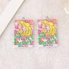 Venta caliente transfronteriza: pendientes, collar, llavero y bolso de acrílico de doble cara con doce constelaciones de tarot.