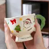 Taza de Santa Claus Popular de Dibujos Animados de Aspecto Atractivo Taza de Cerámica Taza de Agua para Pareja Regalo de Navidad Souvenir