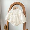 Ropa infantil coreana de primavera y otoño, falda de encaje para niña pequeña, vestido de manga larga con diseño de liebre y bolso, ropa de pedo