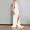 Otoño 2026 Ropa para Mujer Estilo Europeo y Americano Transfronterizo Nueva Moda Vestido Elegante Ajustado Color Sólido Vestido Largo