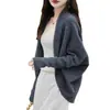 Sentido del diseño 2026 nuevo estilo cárdigan para mujer forma de capullo chal de punto suelto exterior manga murciélago abrigo suéter abrigo moderno