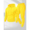 Conjunto de Dos Piezas para Hombre de 250g, Sudadera con Capucha Deportiva de Color Sólido de Moda Transfronteriza, Sudadera con Capucha y Pantalones de Chándal para Hombre