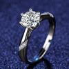 Anel Clássico Seis Garras Abertura Coroa Tom Rápido Mão Venda Ao Vivo Anel de Casamento Diamante Mosan Cor D Imitação Americana para Mulheres