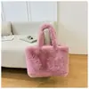 Bolsa de Felpa para Mujer, Bolso de Hombro para Niñas, Bolso Tote Peludo para el Viaje Diario, Bolso de Mano Peludo, Bolso de Felpa Muni