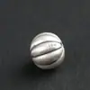 Acessórios de Contas de Abóbora Prata Pura 999 Contas Retrô Furo Grande Oco Pulseira Acessórios DIY Contas Redondas Atacado 6-12mm