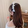 Diadema de malla con lazo estilo francés, horquilla de organza con temperamento de súper hada, accesorios para el cabello con forma de corazón para niña linda, venta al por mayor