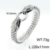 Pulsera Rock Diamante Vintage Serie Elemento Serpiente Pulsera Europea y Americana de Moda Antigua Dominante Cabeza de Serpiente Acero Inoxidable para Hombre