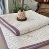 Funda de edredón de algodón puro de doble cara, Cubre cama para todas las estaciones, Juego de tres piezas de sábana de algodón acolchado Tatami con diseño floral de dibujos animados