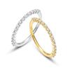 Anillo de Moissanita Brillante Simple de Minería Caliente Transfronteriza Plata S925 Chapado en Oro de 10k Incrustado Anillo de Tesoro de Color Europa y América Lujo Ligero