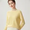 Suéter Baicai Rong 100% Caxemira Pura Gola Redonda Outono Inverno Novo Manga Raglan Cor Sólida Camada Base Tricô Modelagem Slim