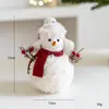 Adornos de Muñeco de Nieve Navideño Tejido de Felpa Nuevo Transfronterizos Adornos de Atmósfera Navideña para Escritorio