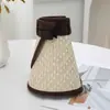 Nuevo Sombrero de Sol de Paja Abierto Estilo Coreano para Mujer, Sombrero de Sol de Ala Ancha con Protección UV para Verano, Sombrero de Sol para Exteriores