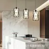 Lámpara de mesa para isla de cocina Zhongshan Lighting Amazon Transfronteriza Moderna Minimalista Barra de bar Restaurante Arte de Hierro Vidrio Lámpara Colgante Pequeña