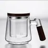 Taza de Té de Vidrio con Filtro, Taza de Separación de Té y Agua, Taza de Té Verde para Oficina, Taza Personal para Beber Té para Hombres