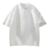 Marca de Moda Seda de Hielo Manga Corta Verano para Hombre Fresco Algodón Superior Juventud Holgada Camiseta Nueva de Verano para Hombre Manga Corta