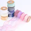 Cinturón de Gasa Cola de Pez con Borde Arrugado Accesorios para el Cabello de Lazo Flores Horneado Pastel Caja de Regalo Empaque Cinturón de Gasa Nieve con Borde Ondulado