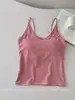 Novidades para o início do outono: Camisole listrada em Lyocell com bojo fixo, canelada, respirável, modeladora e com costas nuas, decote em U