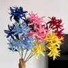 3 Flores de Lirio Araña Artificiales para Ceremonia de Boda, Hotel, Ramo de Flores Artificiales al por Mayor, Decoración, Accesorios para Fotografía, Materiales para Arreglos Florales