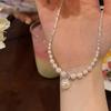 Nova Internet Celebrity Party Pearl Shattered Silver Colar Moda Feminina Moda All-match Elegante Elegante Simples Clavícula Cadeia