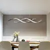 Lustre de restaurante de luxo leve, tira longa, minimalista moderno, criativo, de alta qualidade, para balcão de bar, mesa de jantar, LED, luminária de sala de jantar da moda