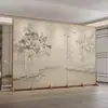 Divisória de Tela Usada para Sala de Estar, Divisor de Escritório Dobrável e Móvel de Alta Qualidade, Cobertura Simples de Fundo para Transmissão ao Vivo, Estilo Creme