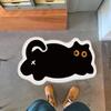 Alfombra de Piso Imitación Cachemir Dibujos Animados Transfronteriza Estilo Ins Gato Negro Peludo para Habitación de Niñas, Felpudo Absorbente para Gatos, Uso Doméstico